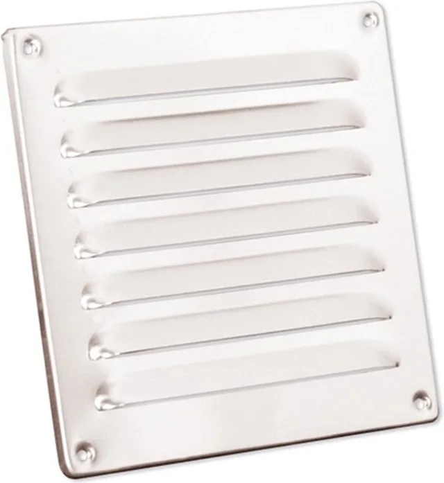 Grille Bords Arrondis 155x155 mm Aluminium Satiné - Biemar Bois