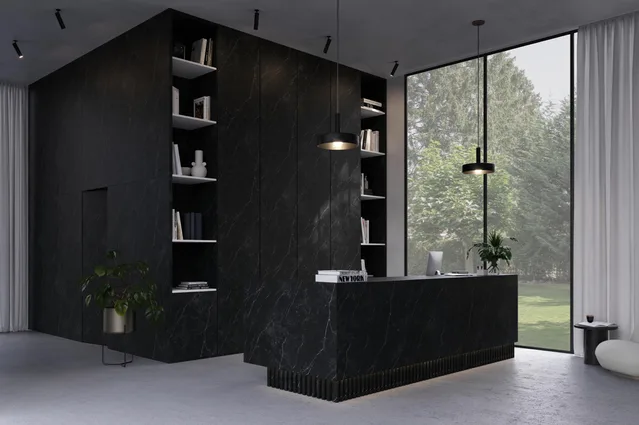 Mélaminé Unilin 18mm Marble vein nero bronze-Design 2 - Biemar Bois-2