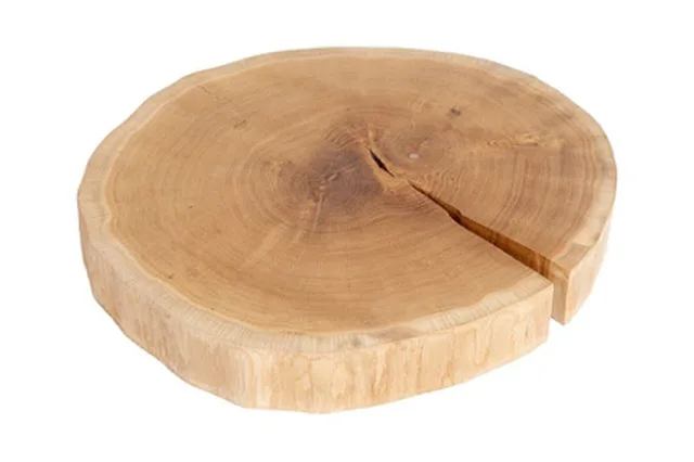 Plateau de table Chêne rond rustique avec écorce diamètre 800 à 1000mm épaisseur 100mm