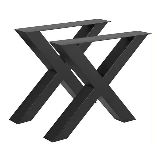 Pied de table basse modèle X 80 x 80 mm noir mat - Biemar Bois