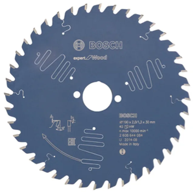 Lame de Scie Circulaire Expert pour Wood, 190 x 30 x 2 mm, 40D