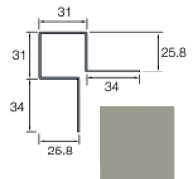 Angle extérieur symétrique Sidings Cedral Lap 3m C52 Gris perle