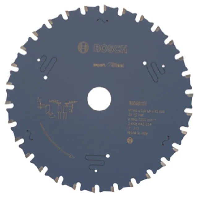 Lame de Scie Circulaire Expert pour Steel, 160 x 20 x 2 mm, 30D