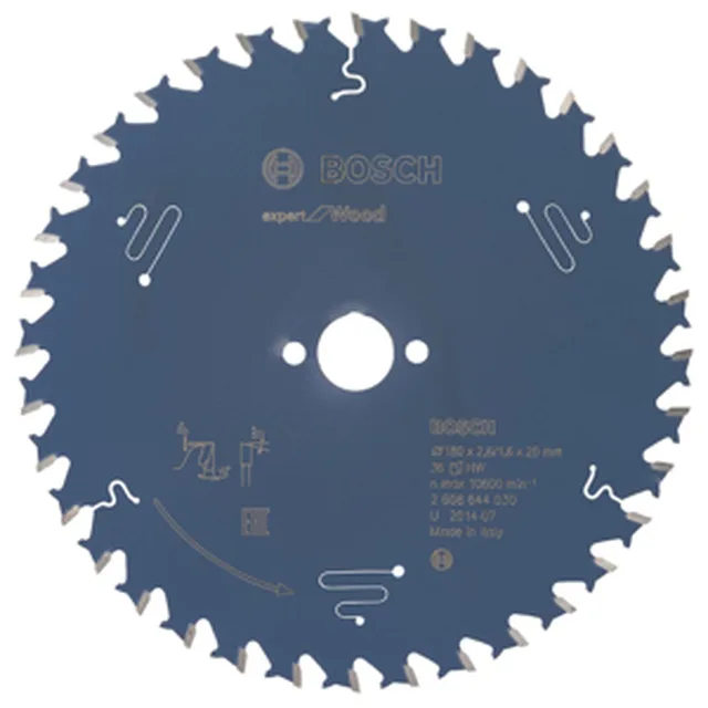 Lame de Scie Circulaire Expert pour Wood, 180 x 20 x 2,6 mm, 36D