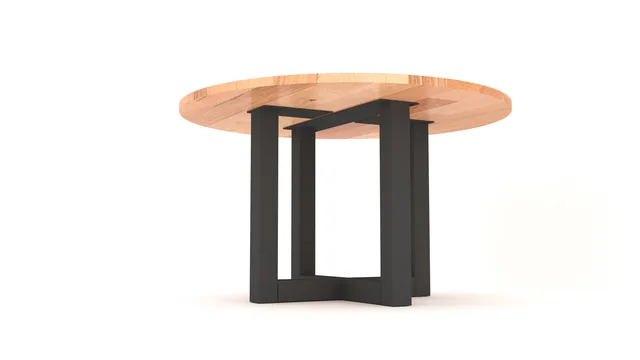 Pied de Table Modèle U Croisé 80x80 mm Noir Mat - Biemar Bois