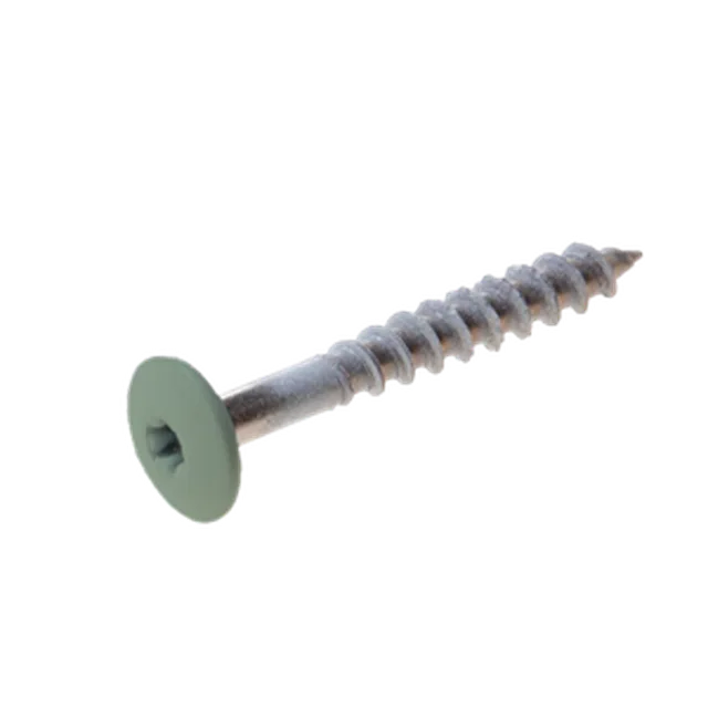 Vis Trespa inox A2 TX20 tête bombée (12 mm) 4,8x38 mm METEON UNI A3540 CactusGreen (Emb de 100 pces)