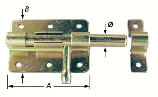 Verrou de box, galvanisés 90 x 14 mm