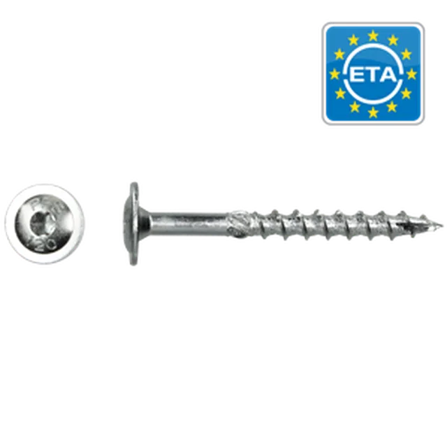 PFS vis construction bois, tête plate,filet partiel, T30, zinguée 6x50 (emb: 100pces)