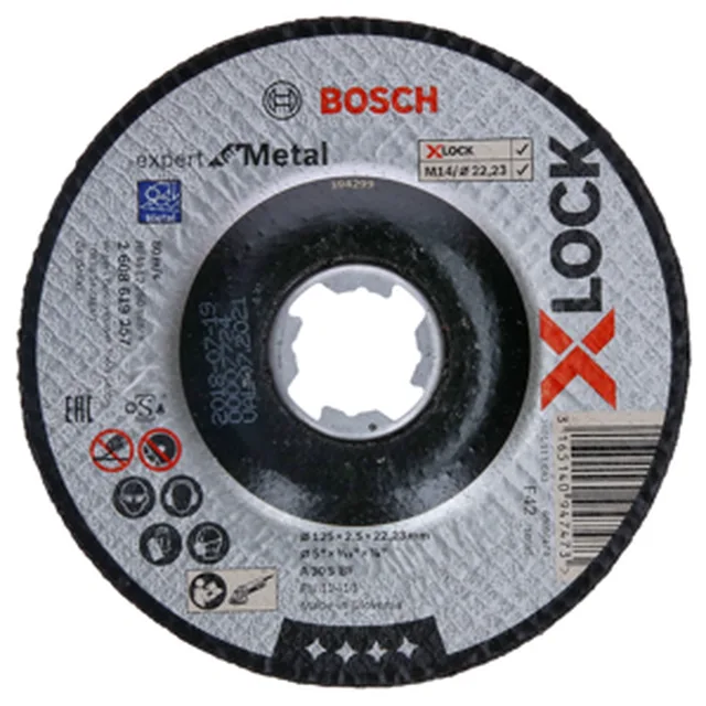 X-LOCK Disque à tronçonner Expert for Metal 12/5pces2./5pces22.23mm, bombée