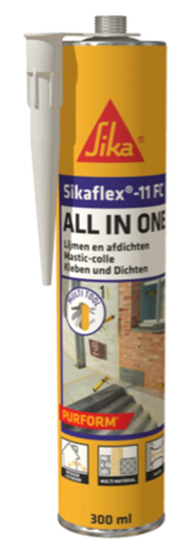 Mastic-colle Sikaflex-11FC+ gris béton 300ml