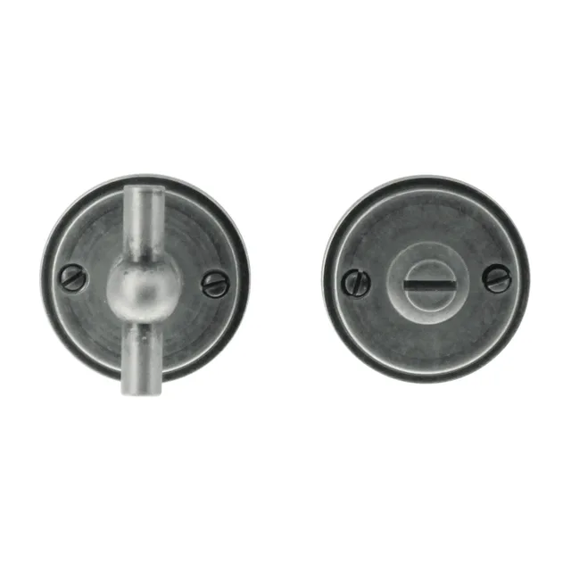 Garniture WC rond rétro 48mm plat Petana old silver - Biemar Bois