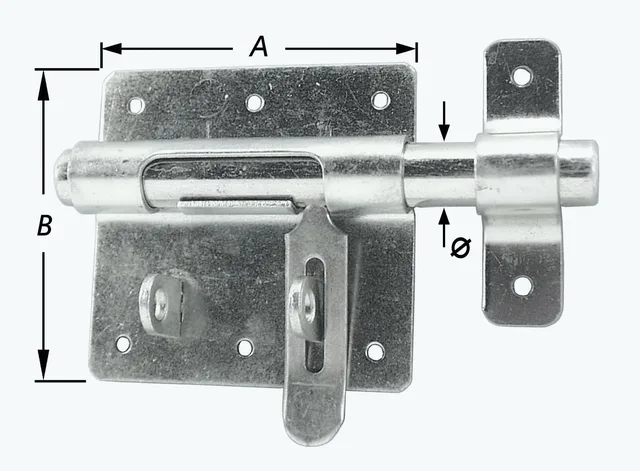 Verrou box double trou cadenas 90 x 16 mm - Biemar Bois