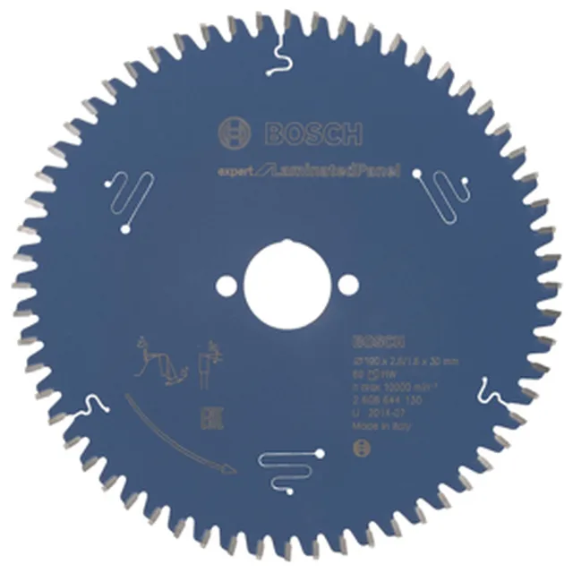 Lame de Scie Circulaire Expert pour Laminated Panel, 190 x 30 x 2,6 mm, 60D