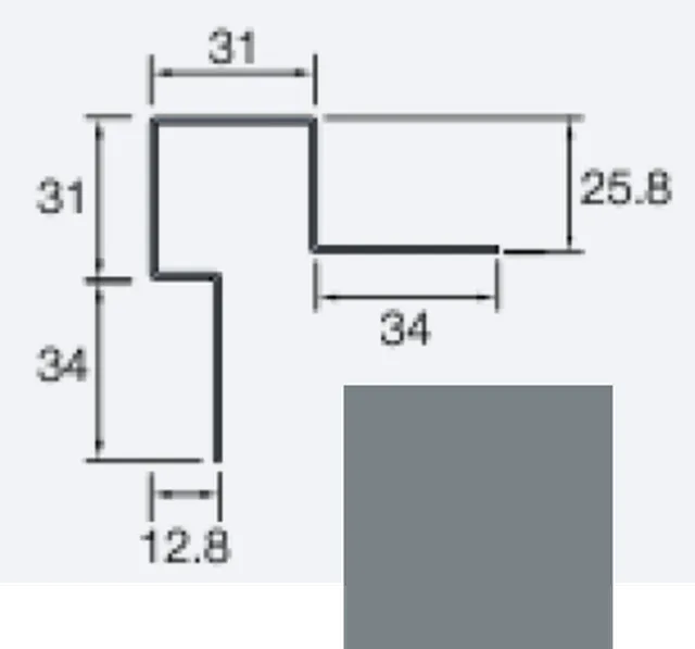 Angle extérieur asymétrique Sidings 3m -015 gris foncé