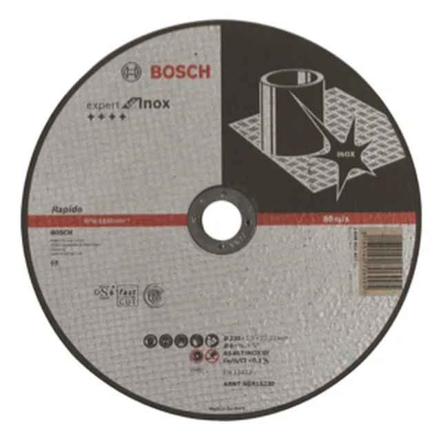 Disque à tronçonner à moyeu plat, Expert for Inox Rapido AS 46 T Inox, 230 x 1,9 mm