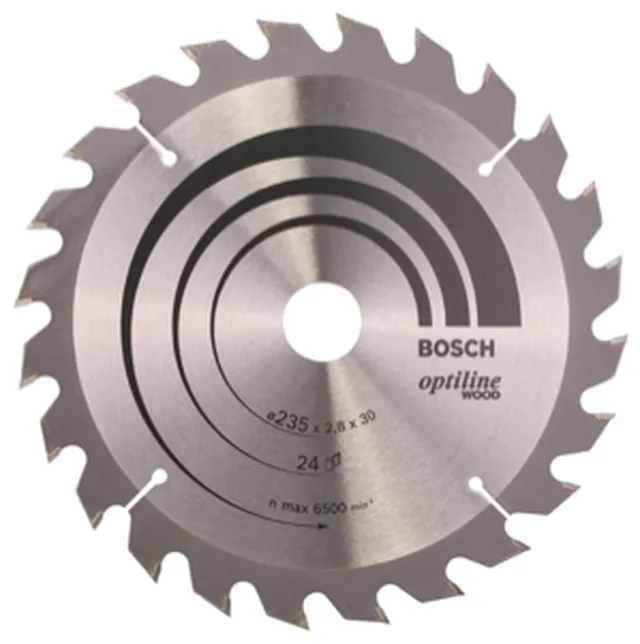 Lame de Scie Circulaire Optiline Wood, 235 x 30/25 x 2,8 mm, 24D