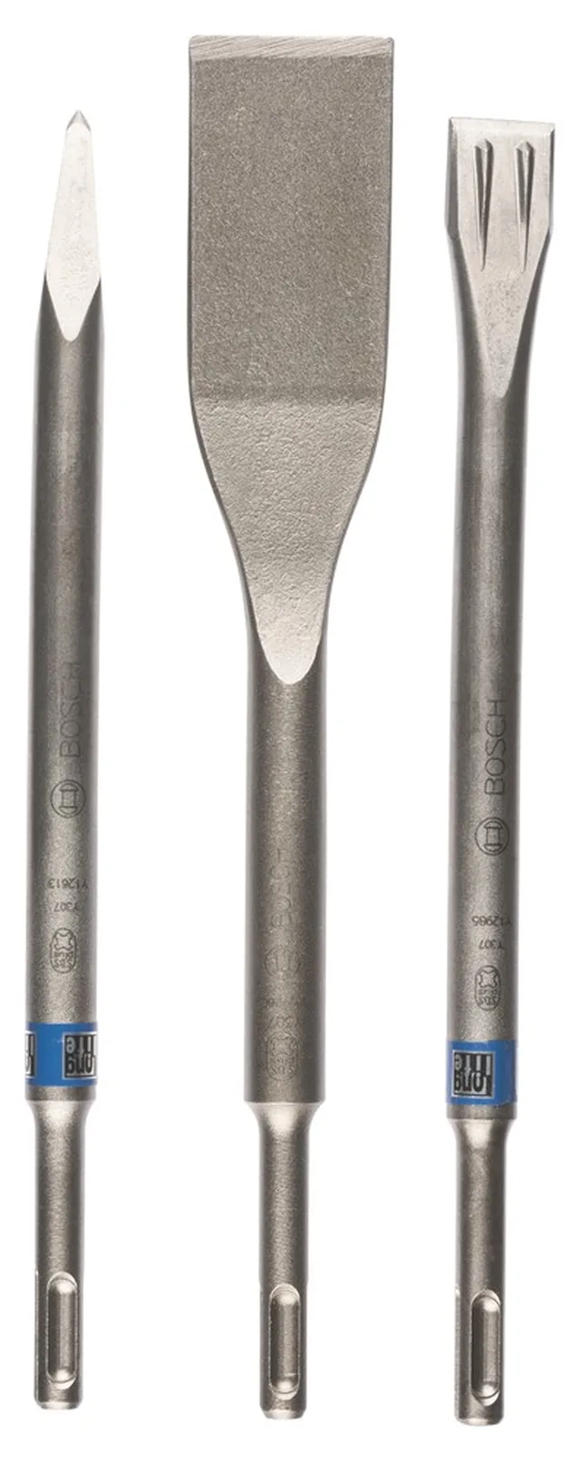 Set de 3 burins SDS-plus (pointu - plat - carrelage)
