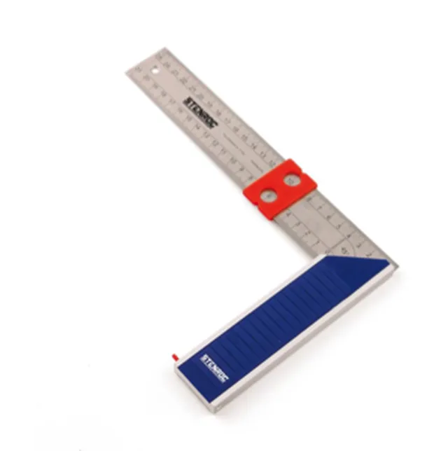 Equerre de menuisier, lame acier inox, graduée en mm, 300 mm