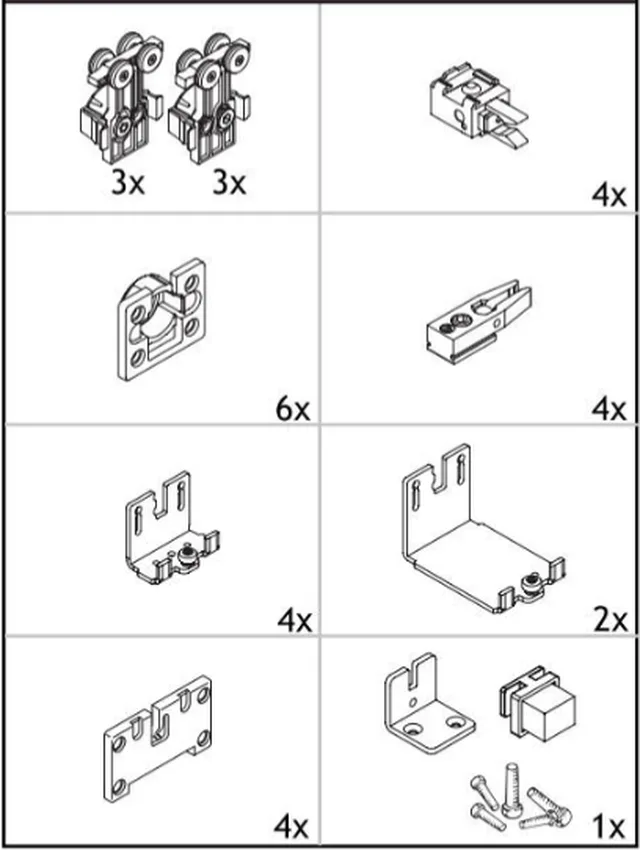 HAWA Garniture Hawa Clipo 36 H MS, pour 2 portes, 26 mm
