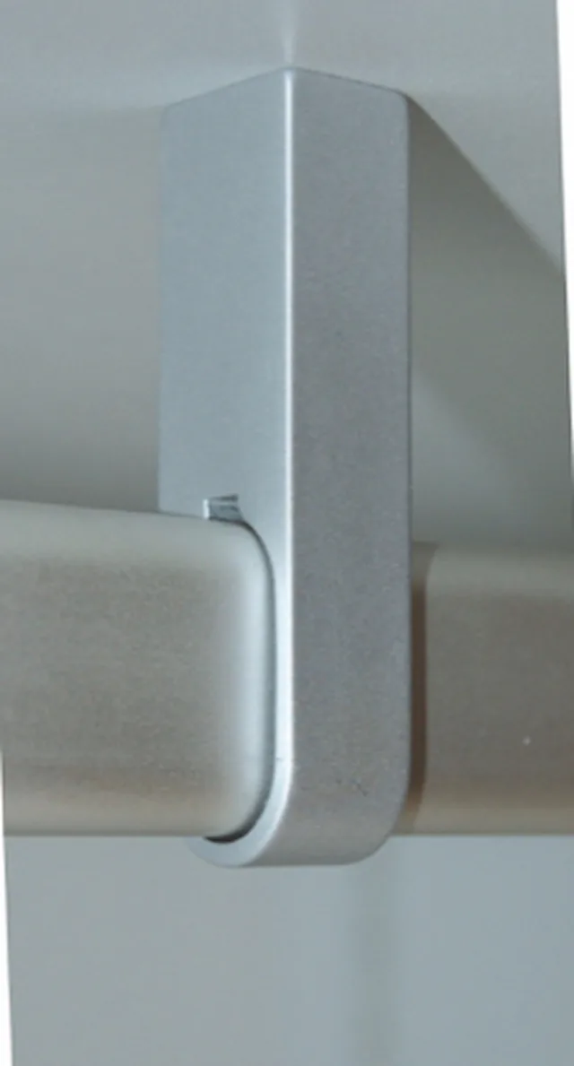 Kleiderstangenhalterung für Schrank, zum Unterbodenanschrauben, aus Zamak, silber lackiert