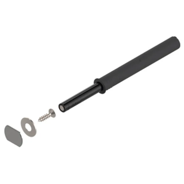 Set Tip-On pour porte version longue avec aimant, contre-plaque à coller et à visser - noir terra
