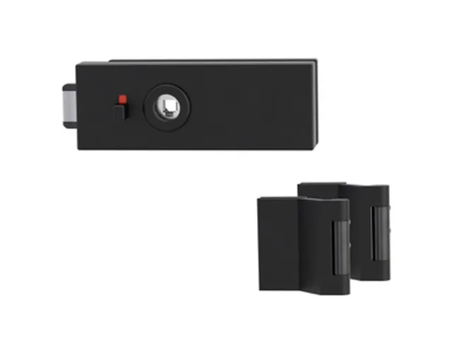 Kit Serrure pour Porte en Verre PURISTO S WC sans Poignée avec charnières 3 parties noir graphite