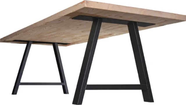 Pied de table modèle A 40 x 100 mm, poudré noir mat RAL 9005, Ht. 720X Long. 780 mm (Emb de 2 pces)