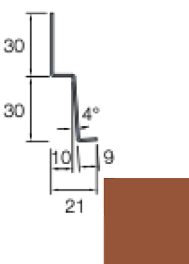 Profil départ Cedral C72 Rouge brique - Biemar Bois
