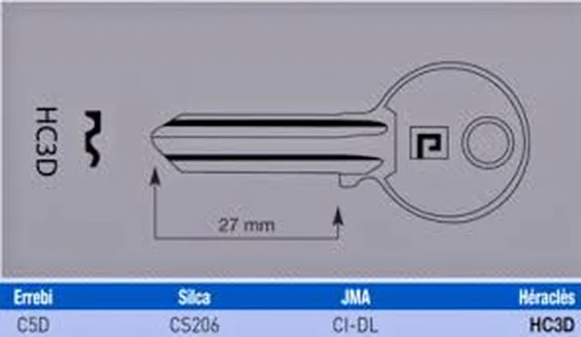Taille sur Ebauche de clé JMA CI-DL