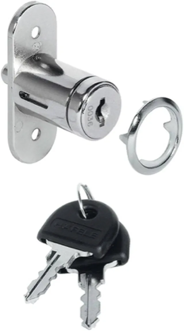 Serrure à poussoir rosace de 19mm incluse pr armoires portes coulissantes
