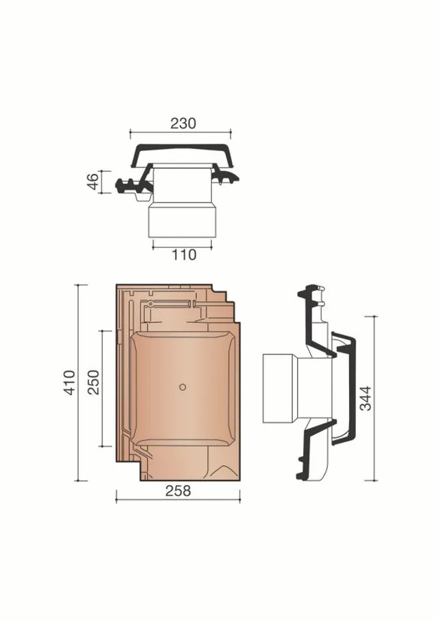 Kit Tuile à Douille avec Mitron Panne Nuagée - Biemar Bois
