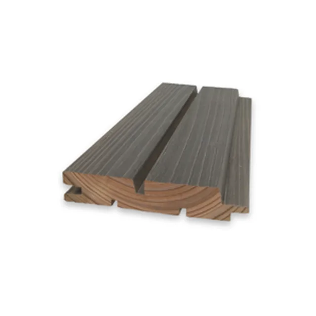 Bardage douglas - 26x130 - brossé - profil diablo (faux ajouré) - gris ardoise