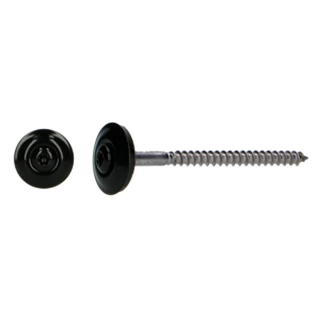 Vis à bois avec EPDM20 4,5x65, noir RAL9005 - inox A2 (emb :100pces)