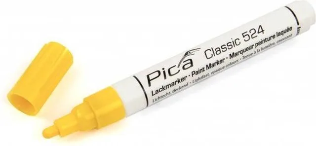 PICA marqueur industriel peinture laquée 2-4mm bout rond jaune