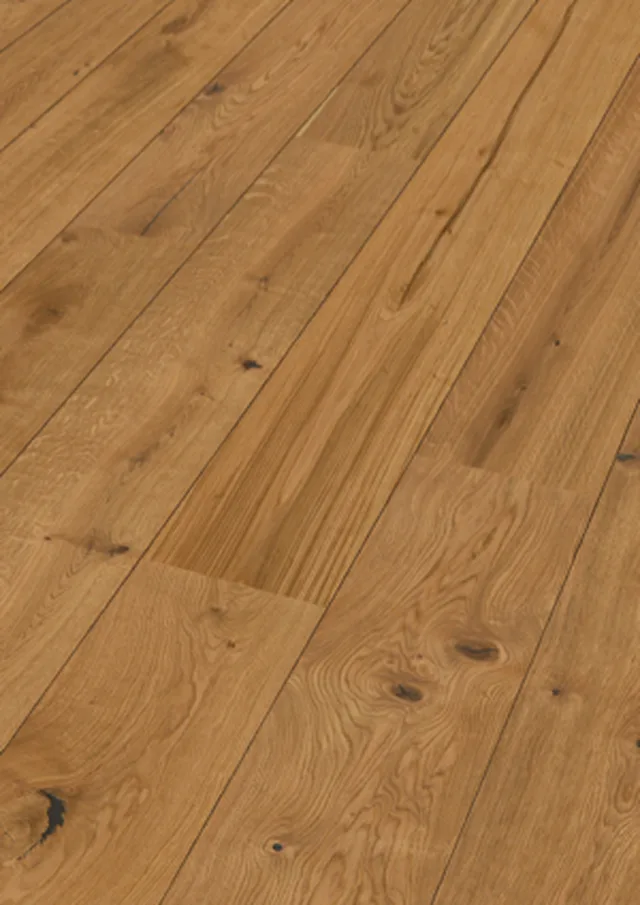 Sol en bois Lindura HD 400 - huilé nature Chêne authentique 8904 | brossé - 2600*320*11mm (500213-2600320-08904)