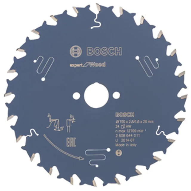Lame de Scie Circulaire Expert pour Wood, 150 x 20 x 2,6 mm, 24D