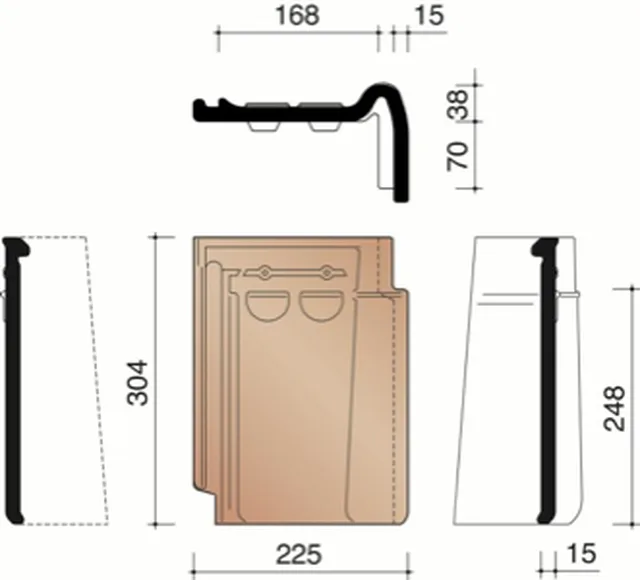 Rive droite 44 gris ardoisé émaillé mat (4,1pc/m)