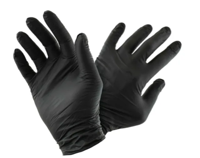 Schwarze Nitrilhandschuhe, Größe L – Packung mit 100 Stück