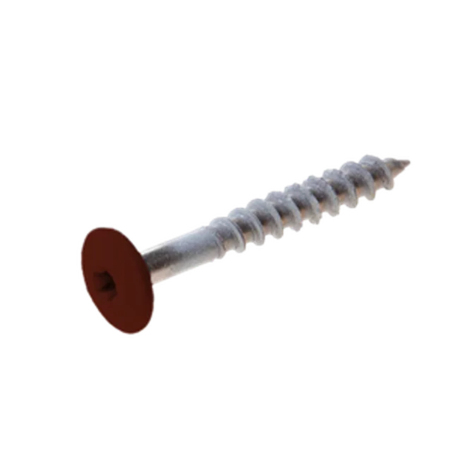 Vis Trespa inox A2 TX20 tête bombée (12 mm) 4,8x38 mm METEON UNI A1472 DeepRedBrown (Emb de 100 pces)