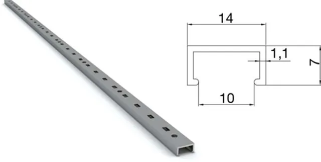Aluminium-Wandhalterung F1 2m