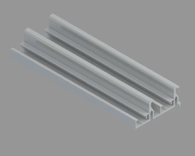 Ocean 80 rail de roulement double, alu argenté anodisé, 5800mm