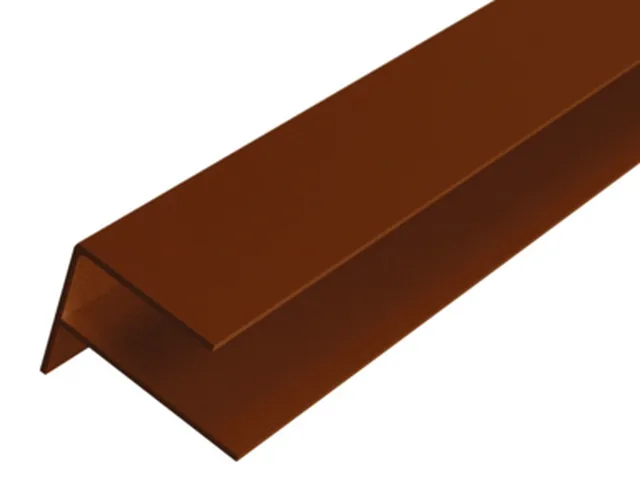 Profil de finition "F" alu 65x80mm RAL 8028 ( IPE ) - Longueur 3m60