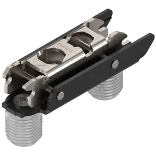 Embase CLIP 177H3130 à tourillons A=20mm, épaisseur 3mm, finition onyx noir