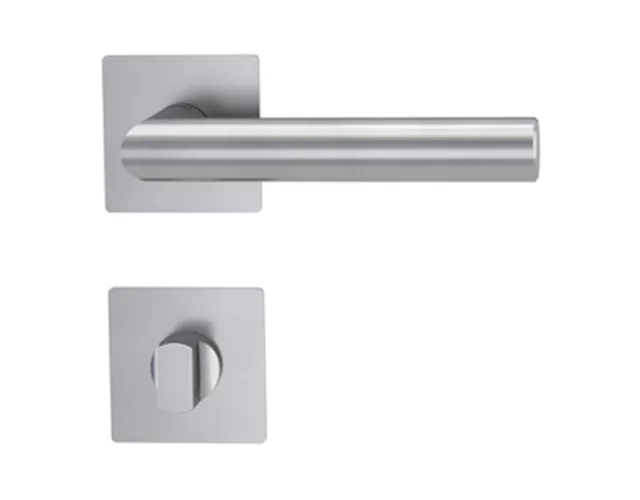 Garniture Lucia PIATTA S QUATTRO, WC inox mat, épaisseur de porte 37-45mm, rosace carré