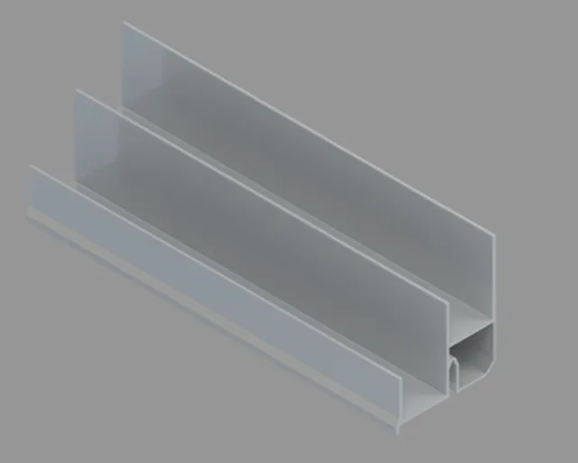 Ocean 80 rail de guidage double, alu argenté anodisé, 5800mm