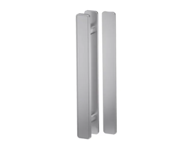 Tirant + plaque pour 1 côté inox pour verre 350x40 SENSA TECHNIK à coller (sans forage)