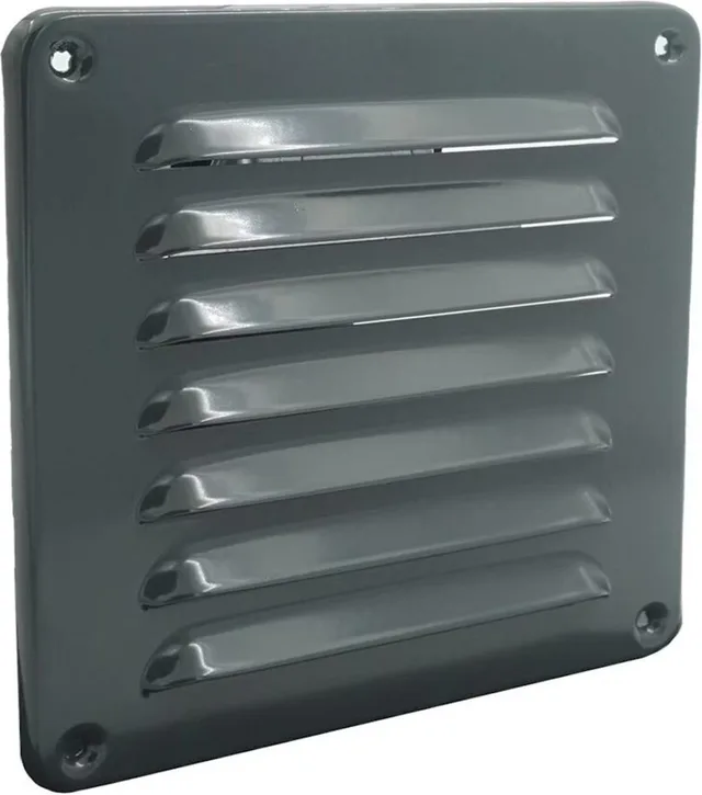 Grille Bords Arrondis 155x155 mm Aluminium Anthracite - Biemar Bois