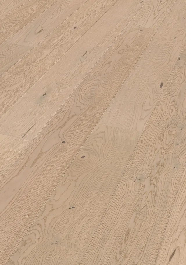 Sol en Bois HD 100 Verni Ultra Mat Chêne Animé Blanc Crème - Biemar Bois-1