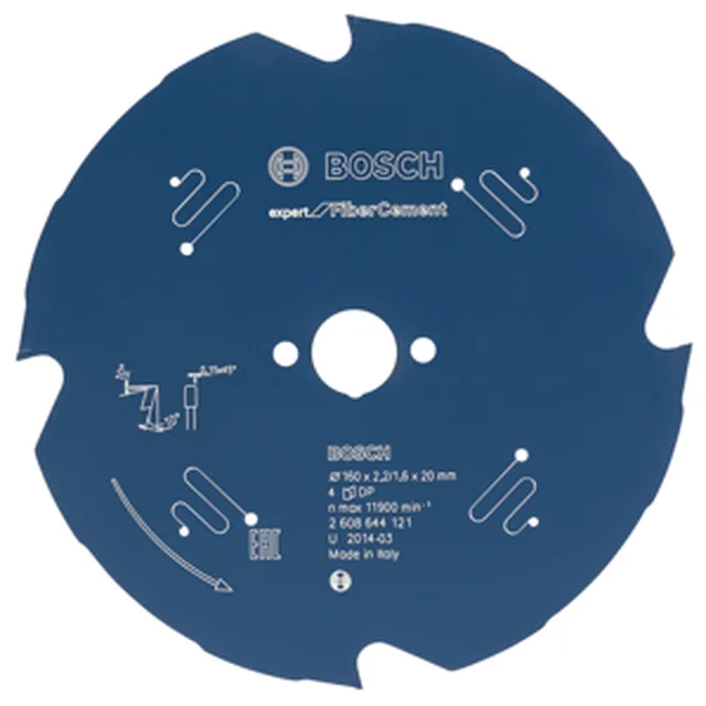 Lame de Scie Circulaire Expert pour Fire Cement, 300 x 30 x 2,4 mm, 8D