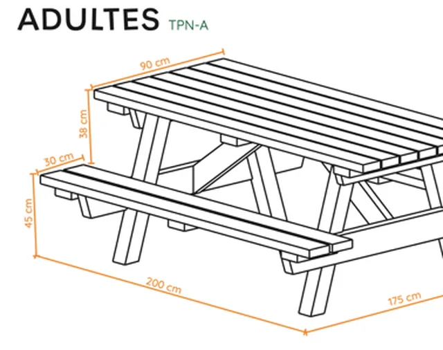 Table pique-nique - Adultes